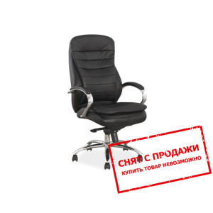 Кресло офисное Signal Q-154 натуральная кожа Черны...